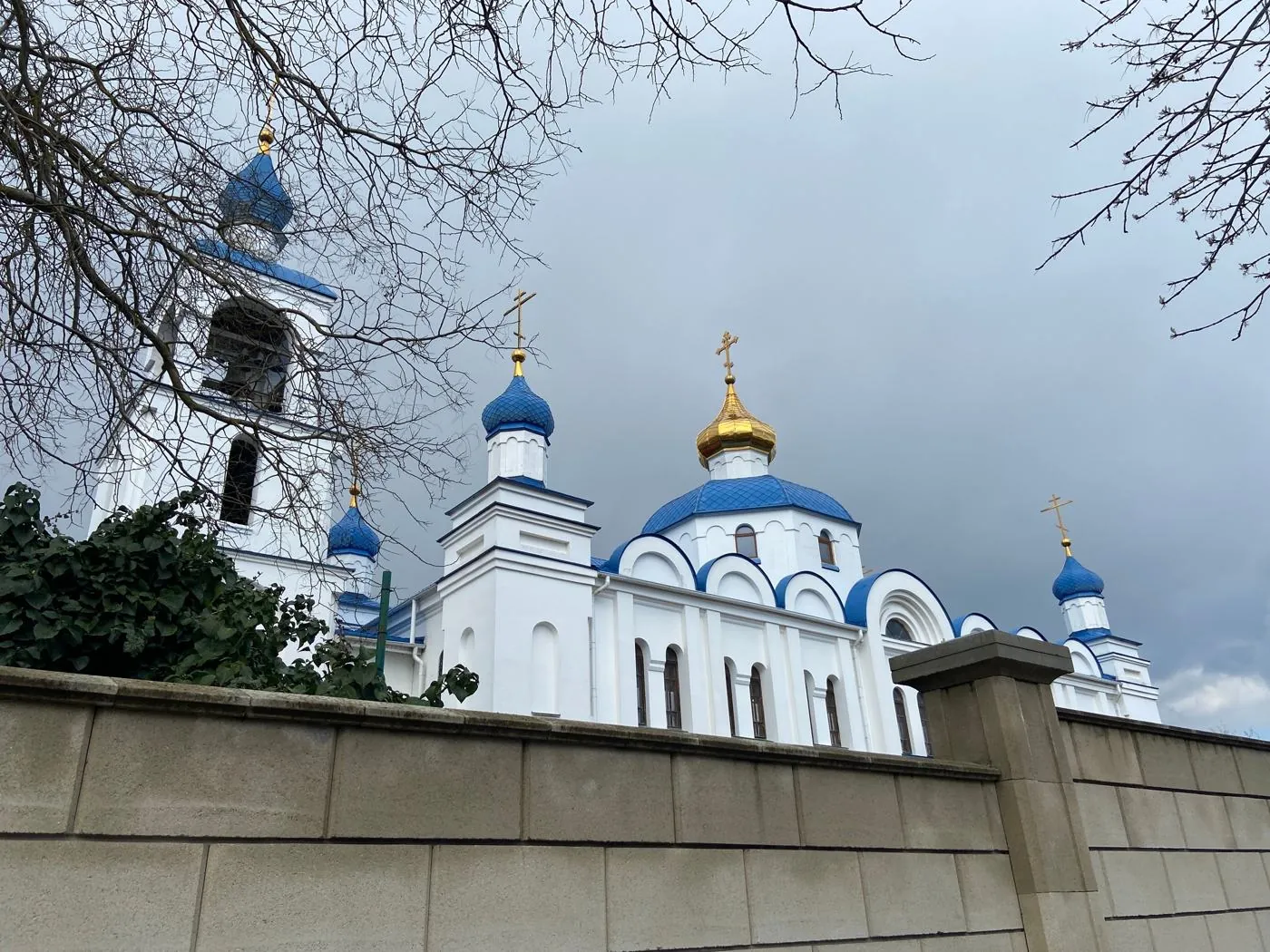 Купола над оградой, весна