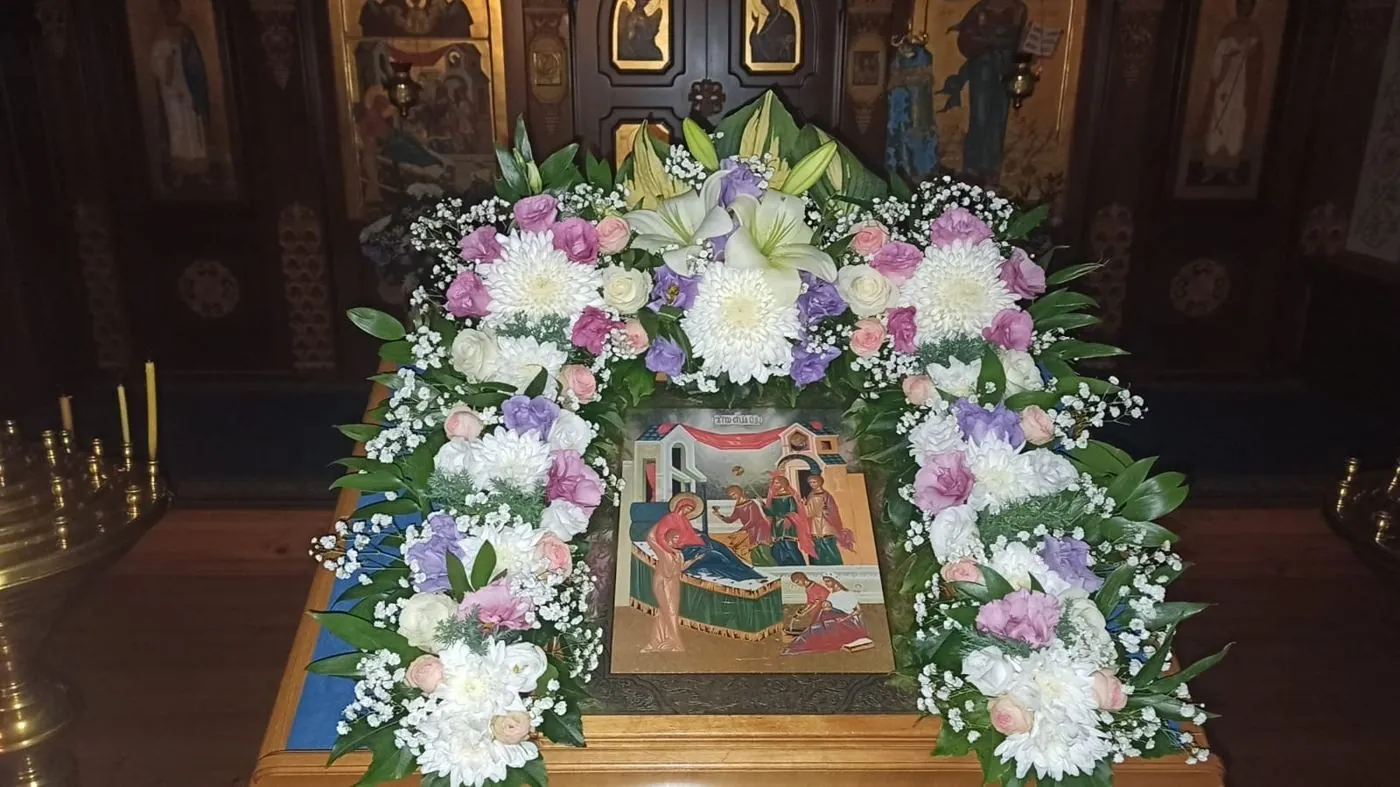 Икона праздника в цветах, престольный праздник